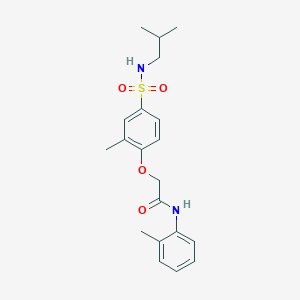molecular formula C20H26N2O4S B3508484 2-{4-[(isobutylamino)sulfonyl]-2-methylphenoxy}-N-(2-methylphenyl)acetamide 
