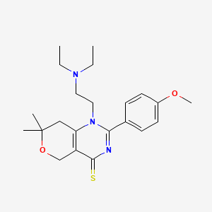 molecular formula C22H31N3O2S B3508499 1-[2-(diethylamino)ethyl]-2-(4-methoxyphenyl)-7,7-dimethyl-1,5,7,8-tetrahydro-4H-pyrano[4,3-d]pyrimidine-4-thione 