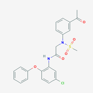 molecular formula C23H21ClN2O5S B3508500 N~2~-(3-acetylphenyl)-N~1~-(5-chloro-2-phenoxyphenyl)-N~2~-(methylsulfonyl)glycinamide 