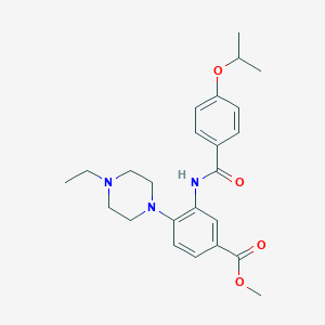 molecular formula C24H31N3O4 B350851 Methyl 4-(4-ethylpiperazin-1-yl)-3-({[4-(propan-2-yloxy)phenyl]carbonyl}amino)benzoate CAS No. 765920-41-0