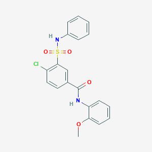 3-(anilinosulfonyl)-4-chloro-N-(2-methoxyphenyl)benzamide