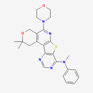 molecular formula C25H27N5O2S B3508564 N,2,2-trimethyl-5-(4-morpholinyl)-N-phenyl-1,4-dihydro-2H-pyrano[4'',3'':4',5']pyrido[3',2':4,5]thieno[3,2-d]pyrimidin-8-amine 