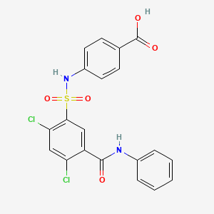 4-({[5-(anilinocarbonyl)-2,4-dichlorophenyl]sulfonyl}amino)benzoic acid