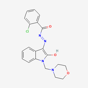 2-chloro-N'-[1-(4-morpholinylmethyl)-2-oxo-1,2-dihydro-3H-indol-3-ylidene]benzohydrazide