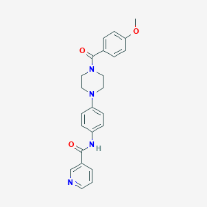 molecular formula C24H24N4O3 B350861 N-[4-[4-(4-methoxybenzoyl)piperazin-1-yl]phenyl]pyridine-3-carboxamide CAS No. 895088-31-0