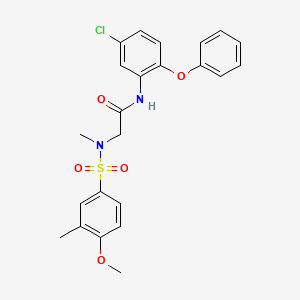 molecular formula C23H23ClN2O5S B3508630 N~1~-(5-chloro-2-phenoxyphenyl)-N~2~-[(4-methoxy-3-methylphenyl)sulfonyl]-N~2~-methylglycinamide 