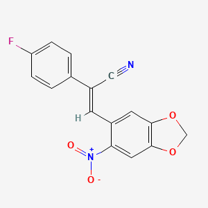 molecular formula C16H9FN2O4 B3508634 2-(4-fluorophenyl)-3-(6-nitro-1,3-benzodioxol-5-yl)acrylonitrile 