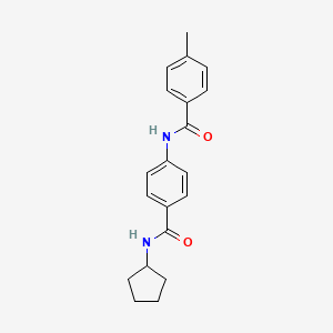 molecular formula C20H22N2O2 B3508642 N-{4-[(cyclopentylamino)carbonyl]phenyl}-4-methylbenzamide 