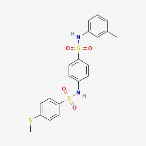 molecular formula C20H20N2O4S3 B3508647 N-(4-{[(3-methylphenyl)amino]sulfonyl}phenyl)-4-(methylthio)benzenesulfonamide 