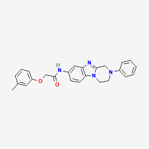 2-(3-methylphenoxy)-N-(2-phenyl-1,2,3,4-tetrahydropyrazino[1,2-a]benzimidazol-8-yl)acetamide