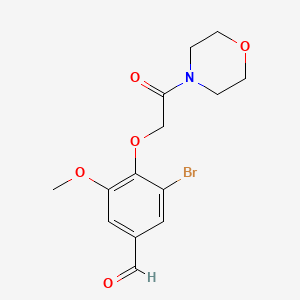 molecular formula C14H16BrNO5 B3508665 3-bromo-5-methoxy-4-[2-(4-morpholinyl)-2-oxoethoxy]benzaldehyde 