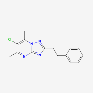 molecular formula C15H15ClN4 B3508667 6-chloro-5,7-dimethyl-2-(2-phenylethyl)[1,2,4]triazolo[1,5-a]pyrimidine 