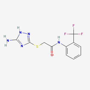 molecular formula C11H10F3N5OS B3508678 2-[(3-amino-1H-1,2,4-triazol-5-yl)thio]-N-[2-(trifluoromethyl)phenyl]acetamide 