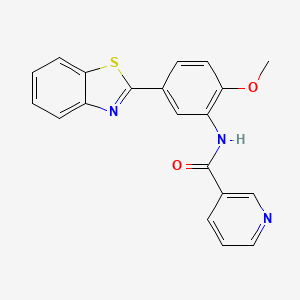 molecular formula C20H15N3O2S B3508684 N-[5-(1,3-benzothiazol-2-yl)-2-methoxyphenyl]nicotinamide 