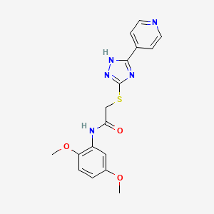 molecular formula C17H17N5O3S B3508690 N-(2,5-dimethoxyphenyl)-2-{[5-(4-pyridinyl)-4H-1,2,4-triazol-3-yl]thio}acetamide 