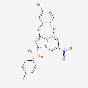molecular formula C22H15BrN2O5S B3508734 9-bromo-2-[(4-methylphenyl)sulfonyl]-4-nitro-2,11-dihydro[1]benzoxepino[4,3,2-cd]indole 
