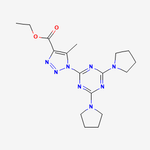molecular formula C17H24N8O2 B3508746 ethyl 1-(4,6-dipyrrolidin-1-yl-1,3,5-triazin-2-yl)-5-methyl-1H-1,2,3-triazole-4-carboxylate 