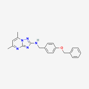 molecular formula C21H21N5O B3508748 N-[4-(benzyloxy)benzyl]-5,7-dimethyl[1,2,4]triazolo[1,5-a]pyrimidin-2-amine 