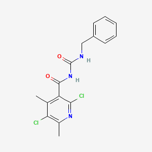 molecular formula C16H15Cl2N3O2 B3508784 N-[(benzylamino)carbonyl]-2,5-dichloro-4,6-dimethylnicotinamide 
