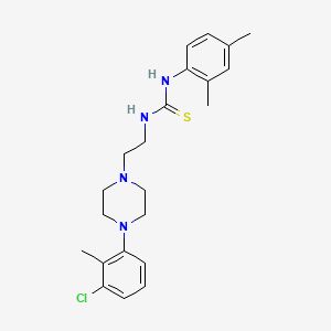 molecular formula C22H29ClN4S B3508836 N-{2-[4-(3-chloro-2-methylphenyl)-1-piperazinyl]ethyl}-N'-(2,4-dimethylphenyl)thiourea 