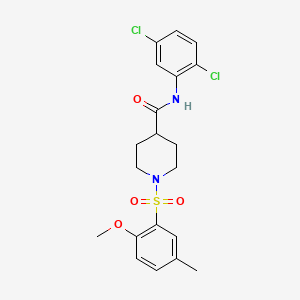molecular formula C20H22Cl2N2O4S B3508838 N-(2,5-dichlorophenyl)-1-[(2-methoxy-5-methylphenyl)sulfonyl]-4-piperidinecarboxamide 