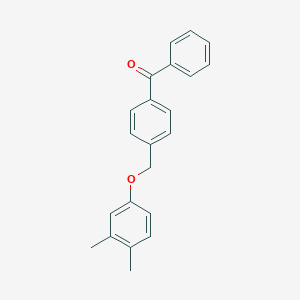 molecular formula C22H20O2 B3508841 {4-[(3,4-dimethylphenoxy)methyl]phenyl}(phenyl)methanone 