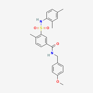 molecular formula C24H26N2O4S B3508852 3-{[(2,4-dimethylphenyl)amino]sulfonyl}-N-(4-methoxybenzyl)-4-methylbenzamide 