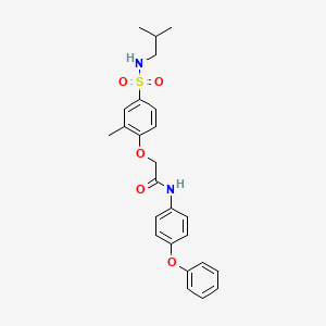 molecular formula C25H28N2O5S B3508862 2-{4-[(isobutylamino)sulfonyl]-2-methylphenoxy}-N-(4-phenoxyphenyl)acetamide 