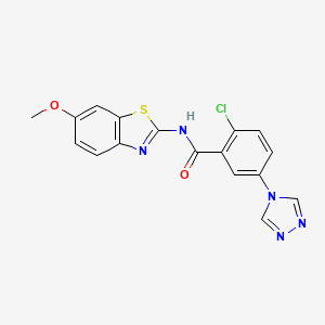 molecular formula C17H12ClN5O2S B3508871 2-chloro-N-(6-methoxy-1,3-benzothiazol-2-yl)-5-(4H-1,2,4-triazol-4-yl)benzamide 