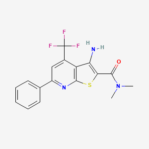 3-amino-N,N-dimethyl-6-phenyl-4-(trifluoromethyl)thieno[2,3-b]pyridine-2-carboxamide