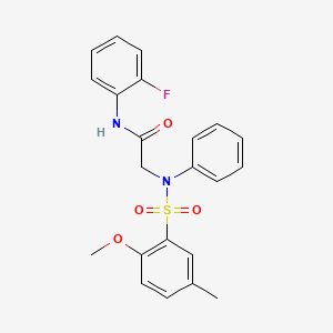 N-(2-FLUOROPHENYL)-2-(N-PHENYL2-METHOXY-5-METHYLBENZENESULFONAMIDO)ACETAMIDE