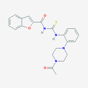 molecular formula C22H22N4O3S B350893 N-[[2-(4-acetylpiperazin-1-yl)phenyl]carbamothioyl]-1-benzofuran-2-carboxamide CAS No. 896076-39-4