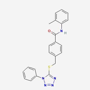 molecular formula C22H19N5OS B3508930 N-(2-methylphenyl)-4-{[(1-phenyl-1H-tetrazol-5-yl)thio]methyl}benzamide 