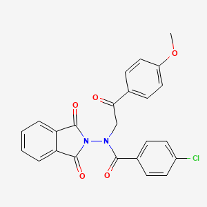molecular formula C24H17ClN2O5 B3508932 4-chloro-N-(1,3-dioxo-1,3-dihydro-2H-isoindol-2-yl)-N-[2-(4-methoxyphenyl)-2-oxoethyl]benzamide 