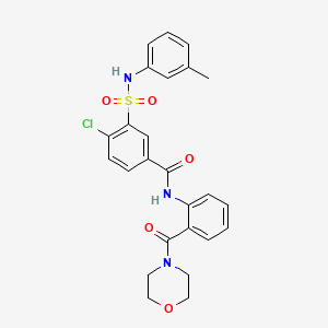 molecular formula C25H24ClN3O5S B3508935 4-chloro-3-{[(3-methylphenyl)amino]sulfonyl}-N-[2-(4-morpholinylcarbonyl)phenyl]benzamide 