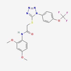 molecular formula C18H16F3N5O4S B3508944 N-(2,4-dimethoxyphenyl)-2-({1-[4-(trifluoromethoxy)phenyl]-1H-tetrazol-5-yl}thio)acetamide 
