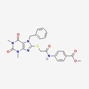 molecular formula C24H23N5O5S B3508949 methyl 4-({[(7-benzyl-1,3-dimethyl-2,6-dioxo-2,3,6,7-tetrahydro-1H-purin-8-yl)thio]acetyl}amino)benzoate 