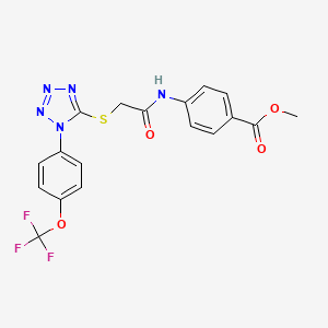 molecular formula C18H14F3N5O4S B3508953 methyl 4-{[({1-[4-(trifluoromethoxy)phenyl]-1H-tetrazol-5-yl}thio)acetyl]amino}benzoate 