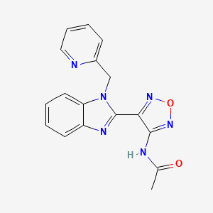 molecular formula C17H14N6O2 B3508955 N-{4-[1-(pyridin-2-ylmethyl)-1H-benzimidazol-2-yl]-1,2,5-oxadiazol-3-yl}acetamide 