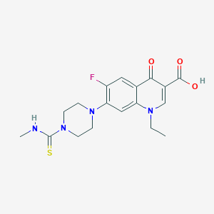 molecular formula C18H21FN4O3S B3508969 1-ethyl-6-fluoro-7-{4-[(methylamino)carbonothioyl]-1-piperazinyl}-4-oxo-1,4-dihydro-3-quinolinecarboxylic acid 