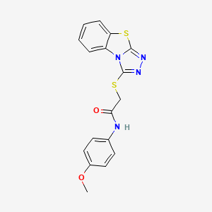 molecular formula C17H14N4O2S2 B3508976 N-(4-methoxyphenyl)-2-([1,2,4]triazolo[3,4-b][1,3]benzothiazol-3-ylthio)acetamide 
