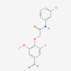 molecular formula C16H13ClINO4 B3508984 N-(3-chlorophenyl)-2-(4-formyl-2-iodo-6-methoxyphenoxy)acetamide 
