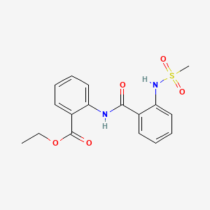 molecular formula C17H18N2O5S B3508995 Ethyl 2-((2-((methylsulphonyl)amino)benzoyl)amino)benzoate CAS No. 89369-45-9