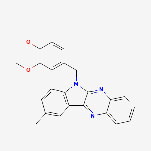 molecular formula C24H21N3O2 B3509020 6-(3,4-dimethoxybenzyl)-9-methyl-6H-indolo[2,3-b]quinoxaline 