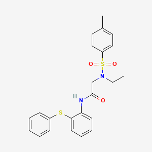 molecular formula C23H24N2O3S2 B3509023 N~2~-ethyl-N~2~-[(4-methylphenyl)sulfonyl]-N-[2-(phenylsulfanyl)phenyl]glycinamide 