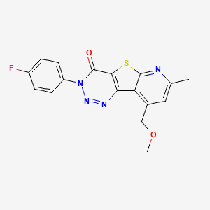 5-(4-fluorophenyl)-13-(methoxymethyl)-11-methyl-8-thia-3,4,5,10-tetrazatricyclo[7.4.0.02,7]trideca-1(13),2(7),3,9,11-pentaen-6-one