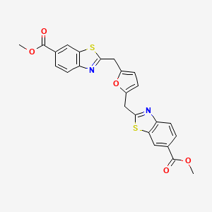 molecular formula C24H18N2O5S2 B3509059 dimethyl 2,2'-[2,5-furandiylbis(methylene)]bis(1,3-benzothiazole-6-carboxylate) 