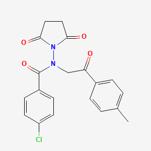 4-chloro-N-(2,5-dioxo-1-pyrrolidinyl)-N-[2-(4-methylphenyl)-2-oxoethyl]benzamide