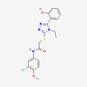 molecular formula C19H19ClN4O3S B3509134 N-(3-chloro-4-methoxyphenyl)-2-{[4-ethyl-5-(2-hydroxyphenyl)-4H-1,2,4-triazol-3-yl]thio}acetamide 