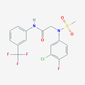 N~2~-(3-chloro-4-fluorophenyl)-N~2~-(methylsulfonyl)-N~1~-[3-(trifluoromethyl)phenyl]glycinamide